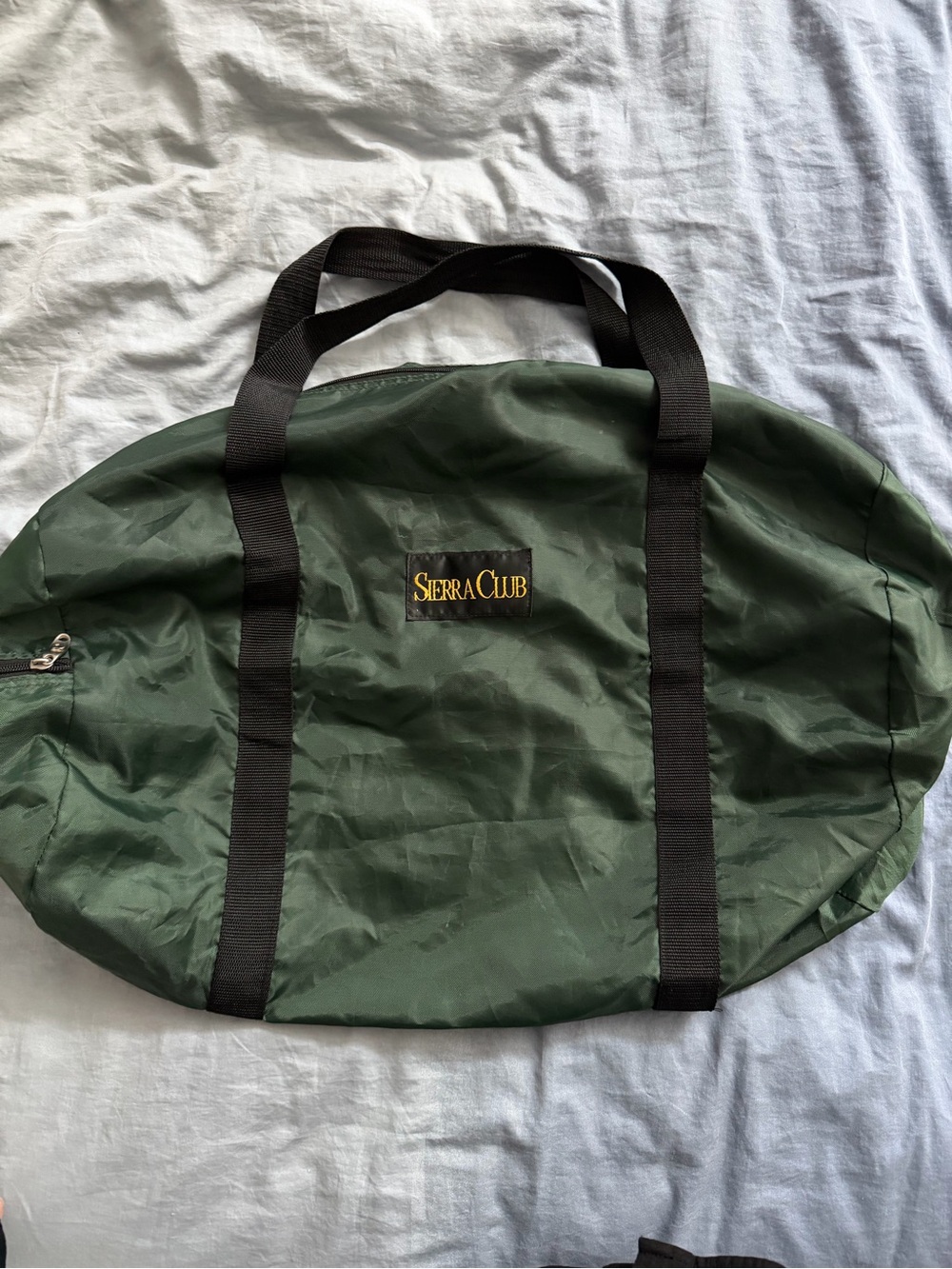 Vintage Sierra Club Packable Nylon Duffel Bag Green 23” Retro 90s Gym Travel